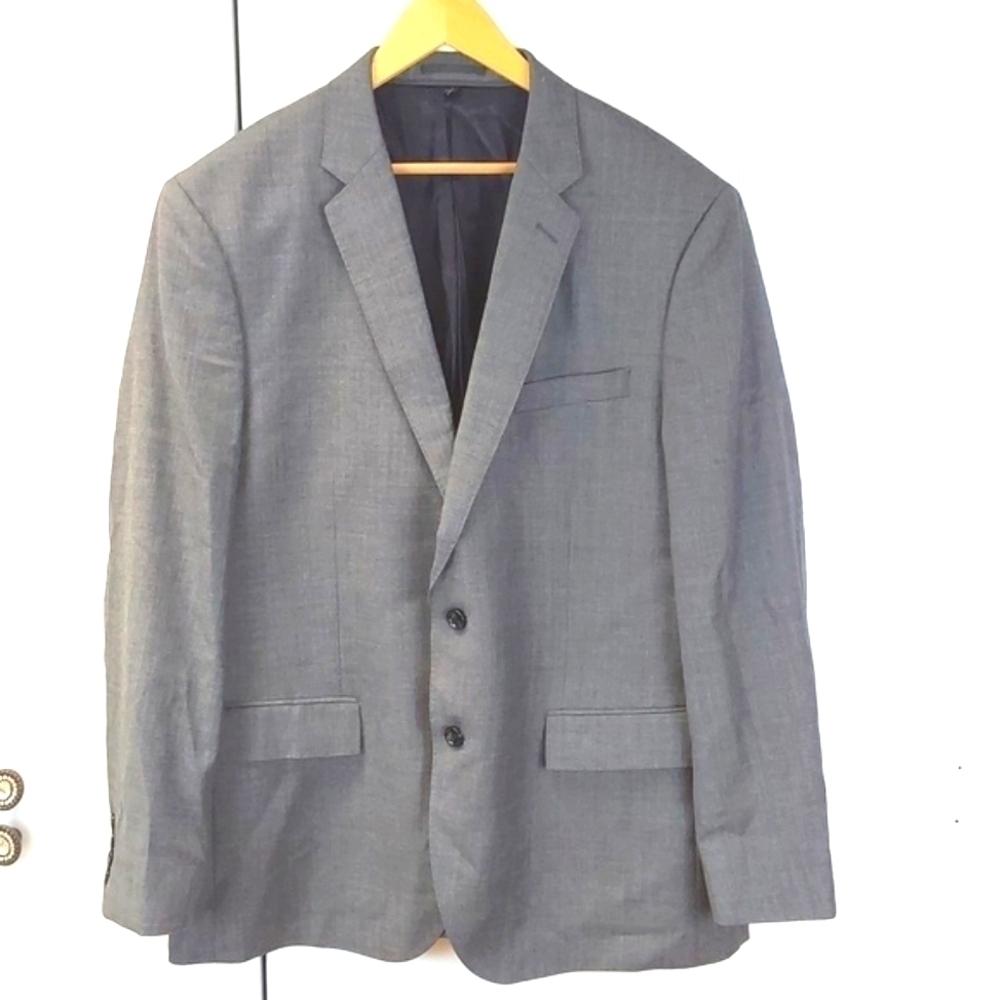 Tollegno 1900 J.Crew Crosby |Gray Charcoal Wool Suit Coat Neutral Luxury Sz.46r